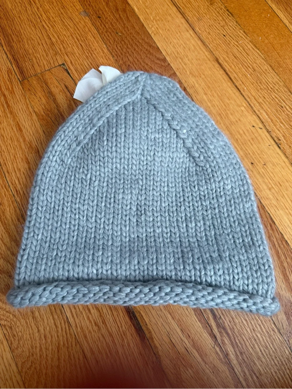 Kids Gray Knit Bow & Flower Beanie